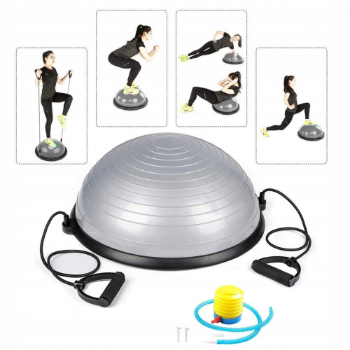 Балансировочная платформа  Springos Bosu Ball 57 см BT0002 Silver - фото №4